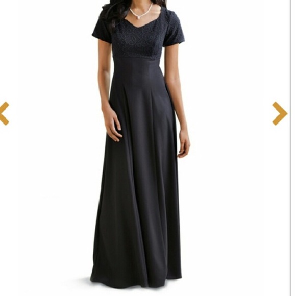 black empire waist gown